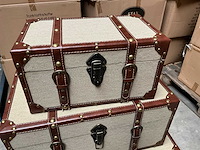 Stax canvas decoratieve opbergkoffers set van 4 - afbeelding 3 van  10