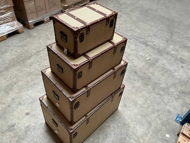 Stax canvas decoratieve opbergkoffers set van 4 - afbeelding 6 van  10