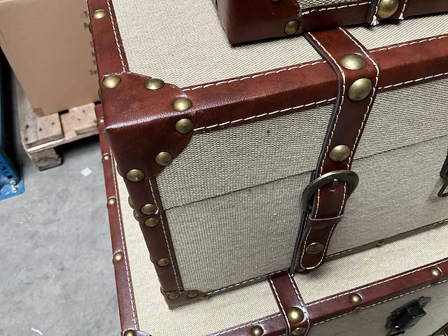 Stax canvas decoratieve opbergkoffers set van 4 - afbeelding 4 van  10