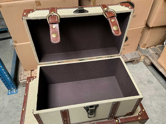 Stax canvas decoratieve opbergkoffers set van 4 - afbeelding 5 van  10