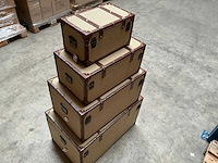 Stax canvas decoratieve opbergkoffers set van 4 - afbeelding 6 van  10