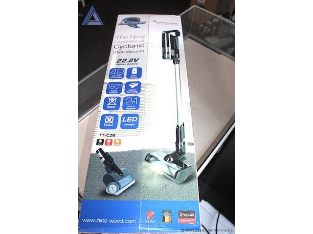 Steelstofzuiger, turbotronic, tt-c26 cyclone 26, 22.2v lithium battery, 40 min looptijd, 2 in 1, met led verlichting, werking niet gekend - afbeelding 2 van  2