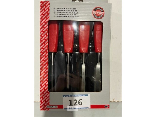 Steelwood 4dlg beitelset 6-10-16-25 mm - afbeelding 1 van  3