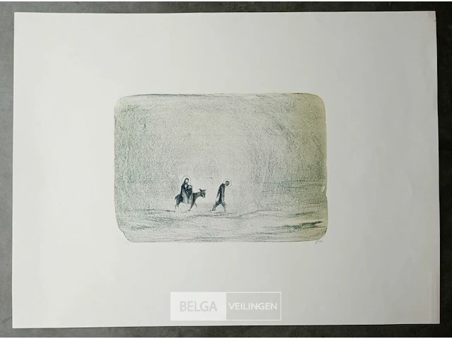 Steendruk, jan dries, de vlucht van egypte - afbeelding 1 van  3