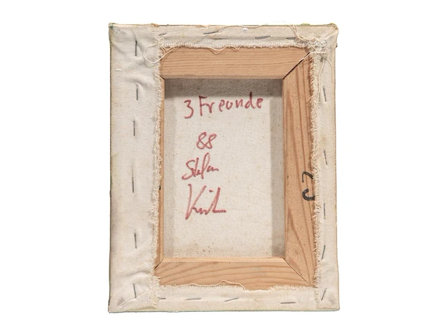Stefan kurzen (1963), '3 freunde', 1988, oil on canvas, 23 x 18 cm. (9.06 x 7.08 in.) - afbeelding 3 van  4