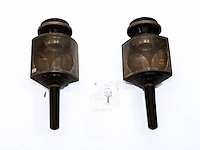 Stel antieke footboard side lamps - afbeelding 2 van  3