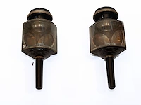 Stel antieke footboard side lamps - afbeelding 3 van  3