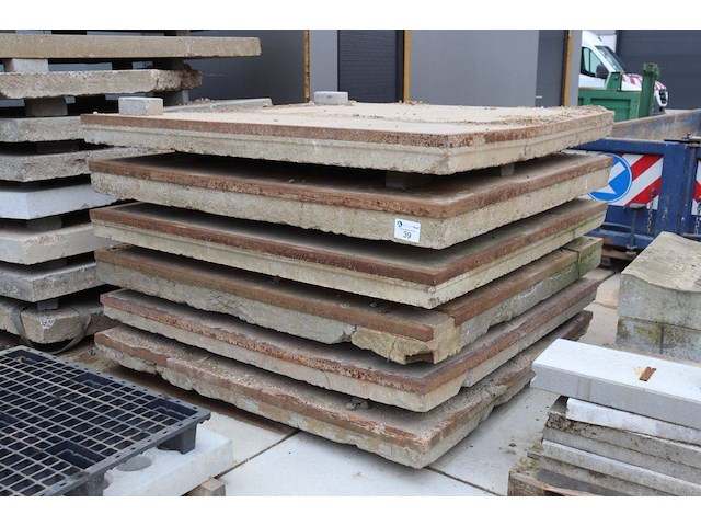 Stelconplaten /betonplaten met stalen rand 2x2m 6stuks - afbeelding 1 van  1