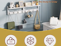 Stellstar bamboe wandrek met 4 haken (2 stuks) - afbeelding 3 van  4