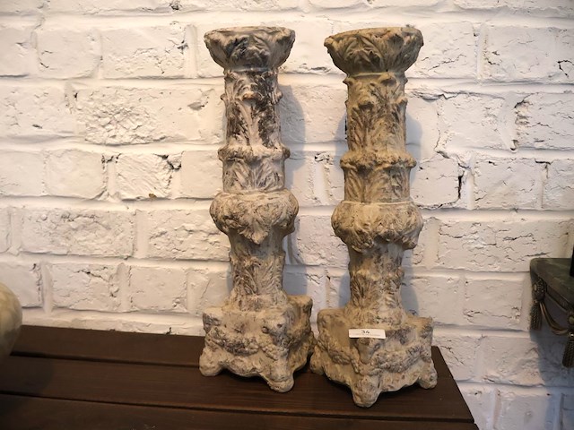 Stenen kandelaar (x2) - afbeelding 1 van  5