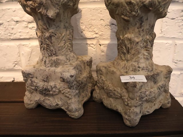 Stenen kandelaar (x2) - afbeelding 4 van  5