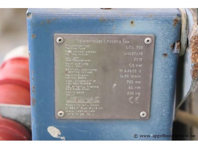 Stenenzaagmachine lissmac dts 700, sr nr 21330, bj 2018 - afbeelding 3 van  3