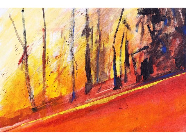 Stéphane le maou - forêt d’automne - acryl op doek - 80x65 cm - 2006 - afbeelding 3 van  3