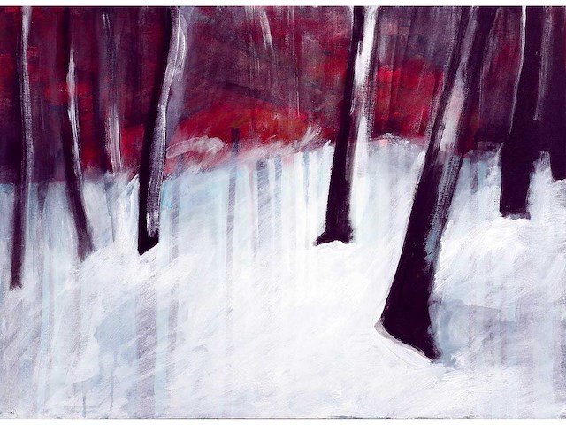 Stéphane le maou - forêt rouge - acryl op doek - 50x70 cm - 2008 - afbeelding 1 van  8