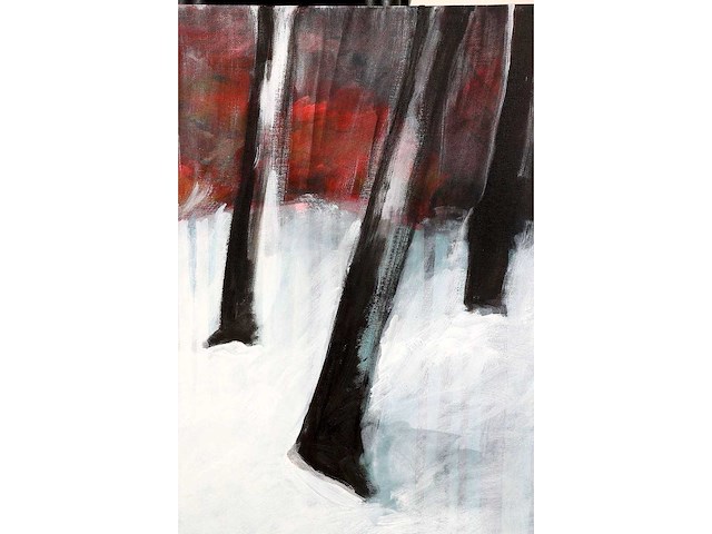 Stéphane le maou - forêt rouge - acryl op doek - 50x70 cm - 2008 - afbeelding 7 van  8