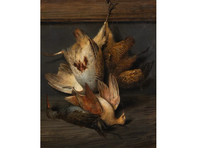 Stephen taylor (1770-1849), still life with hunting trophies, 1817, oil on canvas 51 x 41 cm. (20.07 x 16.14 in.), frame: 65 x 55 cm. (25.58 x 21.64 in.) - afbeelding 1 van  6