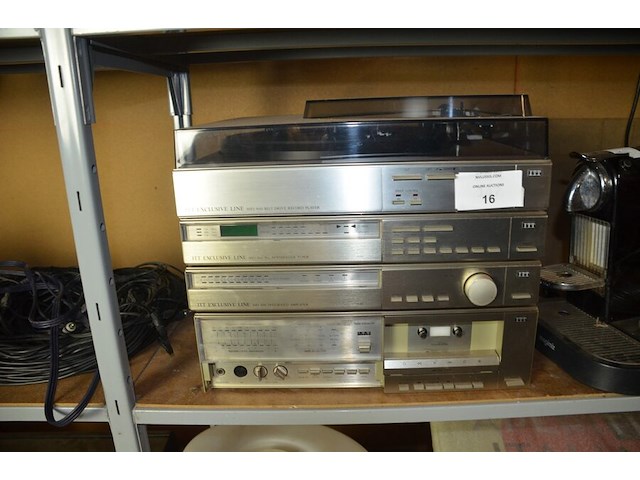 Steroketen itt bestaande uit platenspeler, versterker, tuner, cassettespeler, koffiemachine nespresso magimix, koffiemachine krups nespresso (niet compleet), kruimeldief black&decker met lader, mixer krups, draadloze telefoons siemens gigaset c450 - afbeelding 3 van  12