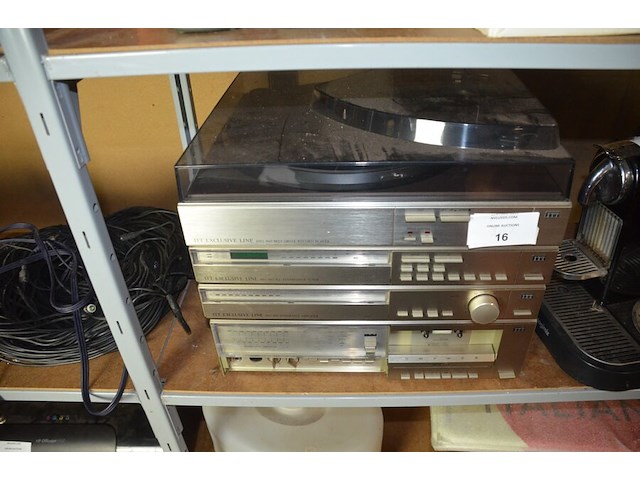 Steroketen itt bestaande uit platenspeler, versterker, tuner, cassettespeler, koffiemachine nespresso magimix, koffiemachine krups nespresso (niet compleet), kruimeldief black&decker met lader, mixer krups, draadloze telefoons siemens gigaset c450 - afbeelding 4 van  12