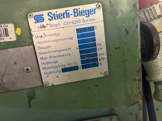 Stierli 500 he ce buigmachine - afbeelding 10 van  12