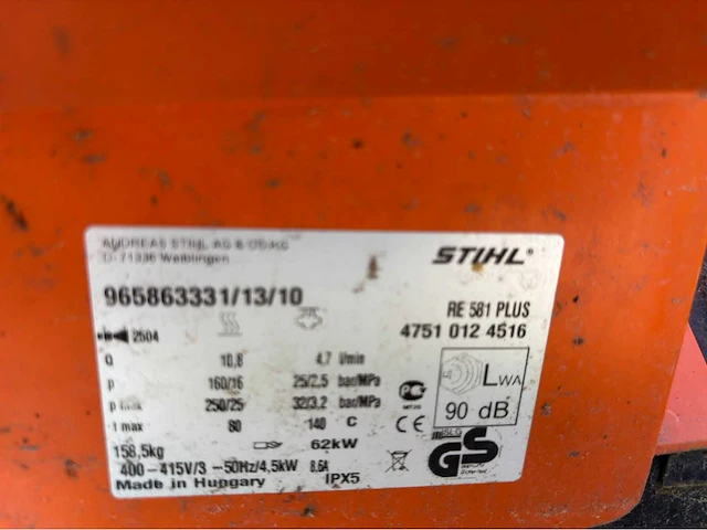 Stihl re 581 plus hogedrukreiniger - afbeelding 6 van  9