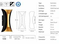 Stijlvolle buiten led wandlamp (horoz) – 10w – 4200k neutraal wit – ip65 – marvel-10 (4 stuks) - afbeelding 5 van  5