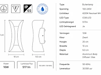 Stijlvolle buiten led wandlamp (horoz) – 10w – 4200k neutraal wit – ip65 – marvel-10 (4 stuks) - afbeelding 5 van  5