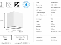 Stijlvolle buiten led wandlamp (horoz) – 4w – 4200k neutraal wit – ip65 – sekoya (6 stuks) - afbeelding 5 van  5