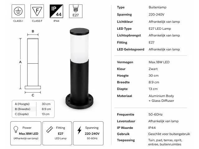 Stijlvolle buiten led wandlamp (horoz) – ip44 – kavak-3 (4 stuks) - afbeelding 5 van  5