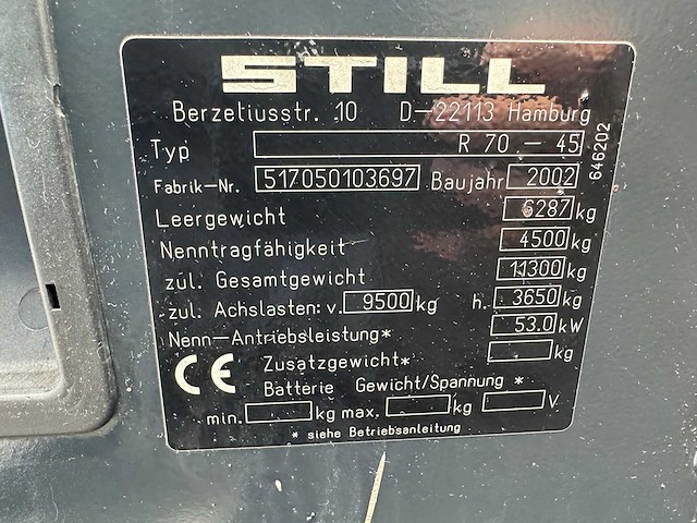 Still - 2002 - r70-45 - vorkheftruck - afbeelding 29 van  47