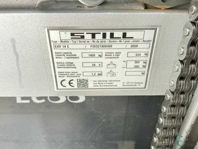 Still exv14c elektrische meeloop stapelaar – 1400 kg – 4.14 m - afbeelding 2 van  10
