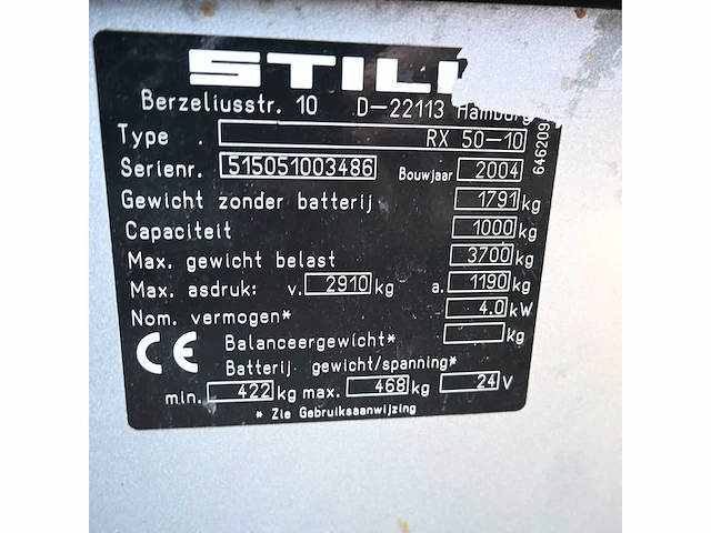 Still rx50-10 elektrische vorkheftruck - afbeelding 14 van  15