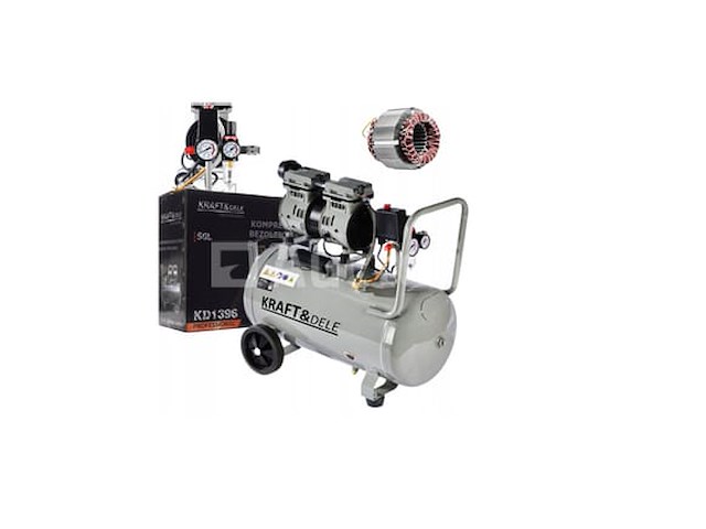 Stille olievrije compressor 50 l kraft&dele - afbeelding 1 van  2