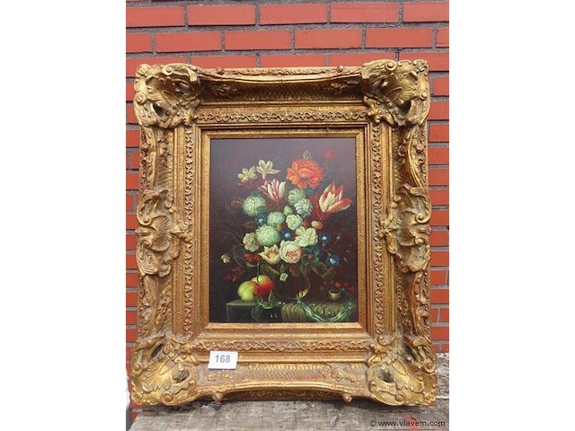 Stilleven bloemen barok kader - afbeelding 1 van  4