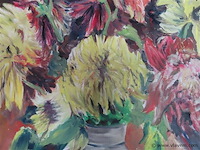 Stilleven bloemen olie op doek - afbeelding 2 van  3