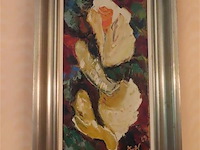Stilleven olie op doek bloemen - afbeelding 1 van  3