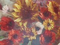 Stilleven olie op doek bloemen - afbeelding 2 van  3