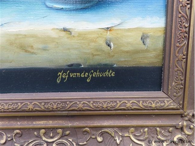 Stilleven, olie op doek, van de gehuchte jef - afbeelding 3 van  4