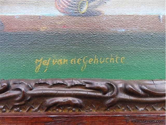 Stilleven, olie op doek, van de gehuchte jef - afbeelding 3 van  3