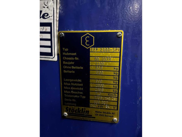 Stöcklin efp 2000-spe elektrische palletwagen - afbeelding 7 van  11