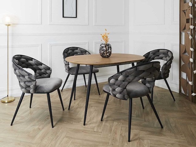 Stoel - grey velvet (x6) - afbeelding 1 van  6