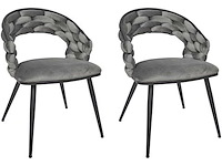 Stoel - grey velvet (x6) - afbeelding 3 van  6