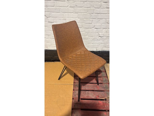 Stoel cognac lederlook - afbeelding 1 van  1