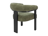 Stoel met armleuningen van badstof en zwart rubberhout - khaki - afbeelding 6 van  6