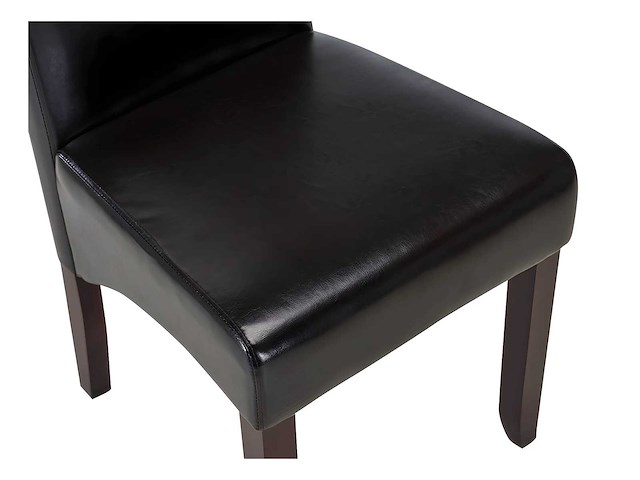Stoelen - glanzend bruine imitatie - donkerhouten poten (x6) - afbeelding 3 van  6