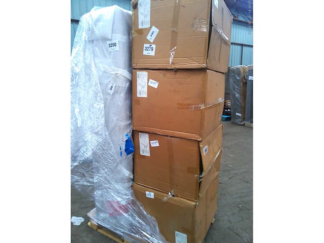 Stoelen in stof en zwart metaal - oker en grijs (x8) - afbeelding 2 van  8