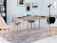 Stoelen mengen kleuren: 1x wit, 1x lichtgrijs, 1x pastelblauw en 1x roze - set van 4 - afbeelding 1 van  8