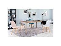 Stoelen mengen kleuren: 1x wit, 1x lichtgrijs, 1x pastelblauw en 1x roze - set van 4 - afbeelding 2 van  8