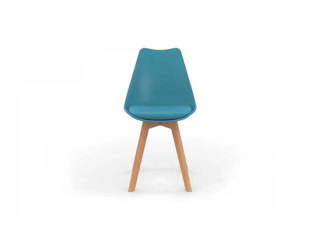 Stoelen mengen kleuren: 1x wit, 1x lichtgrijs, 1x pastelblauw en 1x roze - set van 4 - afbeelding 5 van  8