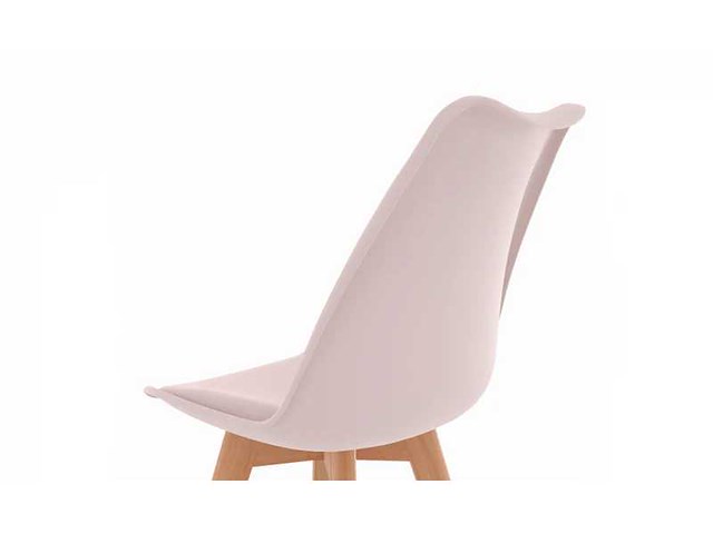 Stoelen mengen kleuren: 1x wit, 1x lichtgrijs, 1x pastelblauw en 1x roze - set van 4 - afbeelding 6 van  8