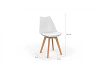 Stoelen mengen kleuren: 1x wit, 1x lichtgrijs, 1x pastelblauw en 1x roze - set van 4 - afbeelding 7 van  8